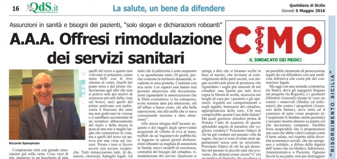 CIMO & QDS DEL 5 MAGGIO 2016 - www.cimosicilia.org