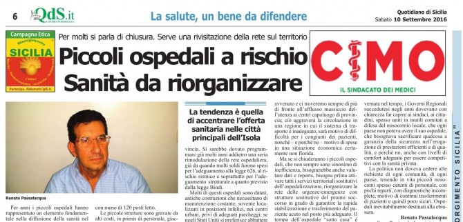 CIMO & QDS DEL 10 SETTEMBRE 2016 - www.cimosicilia.org