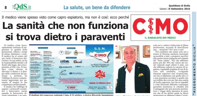 CIMO SICILIA & QDS DEL 24 SETTEMBRE 2016 - www.cimosicilia.org