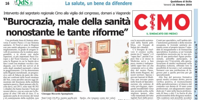 CIMO & QDS DEL 22 OTTOBRE 2016 - www.cimosicilia.org