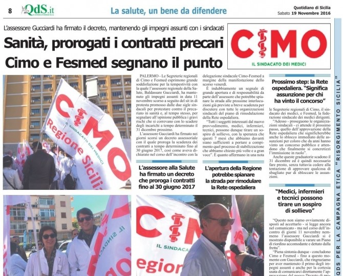 CIMO &QDS DEL 19 NOVEMBRE 2016 - www.cimosicilia.org