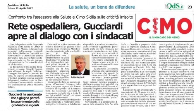 CIMO & QDS DEL 22 APRILE 2017 - www.cimosicilia.org