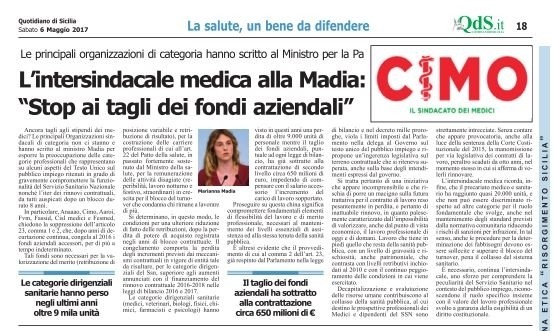 CIMO & QDS DEL 6 MAGGIO 2017 - www.cimosicilia.org