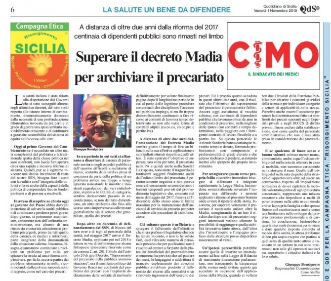 CIMO & QDS DEL 1 NOVEMBRE 2019 - www.cimosicilia.org