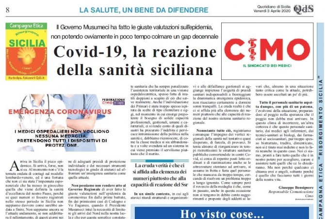 CIMO & QdS del 3 aprile 2020 - www.cimosicilia.org