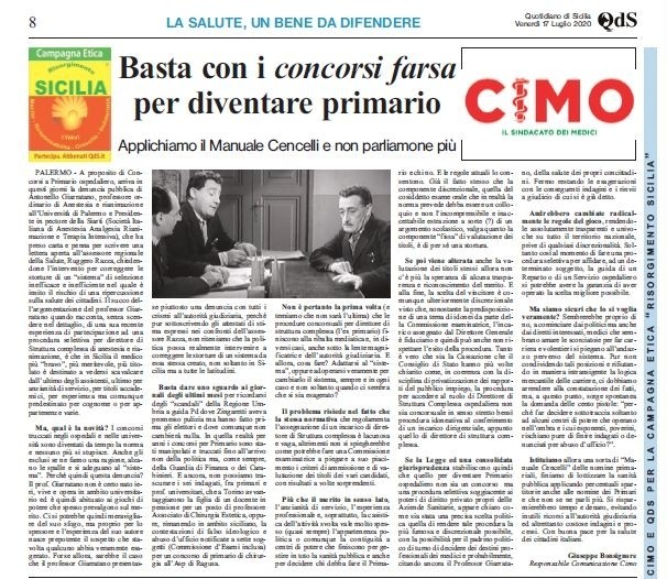 CIMO & QDS DEL 17 LUGLIO 2020 - www.cimosicilia.org