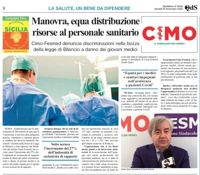 CIMO & QdS del 20 novembre 2020 - www.cimosicilia.org