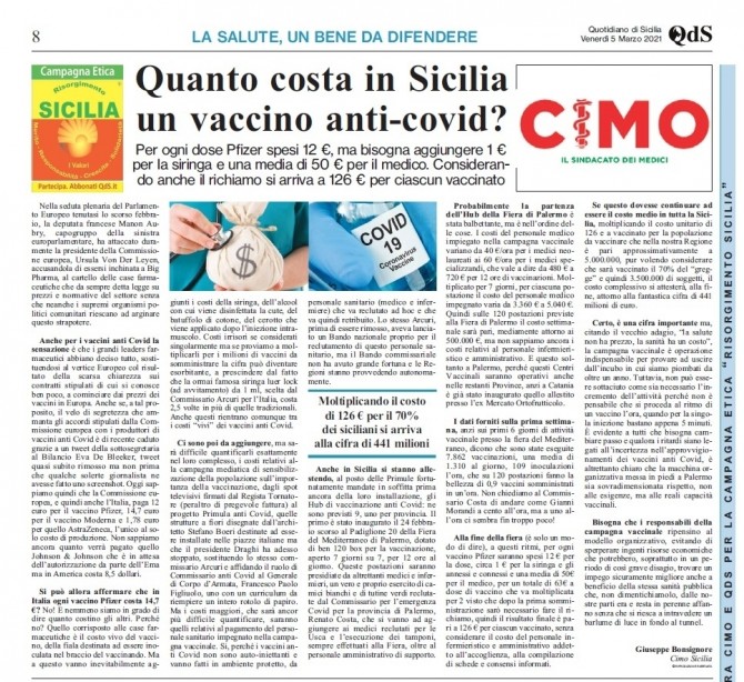 CIMO & QDS DEL 5 MARZO 2021 - www.cimosicilia.org