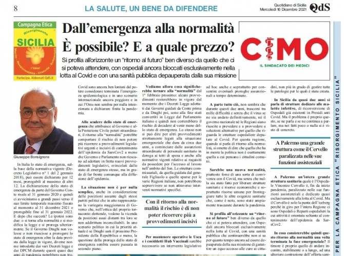 CIMO & QDS DEL 16 DICEMBRE 2021 - www.cimosicilia.org