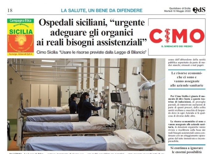 CIMO & QDS DEL 10 MAGGIO 2022 - www.cimosicilia.org